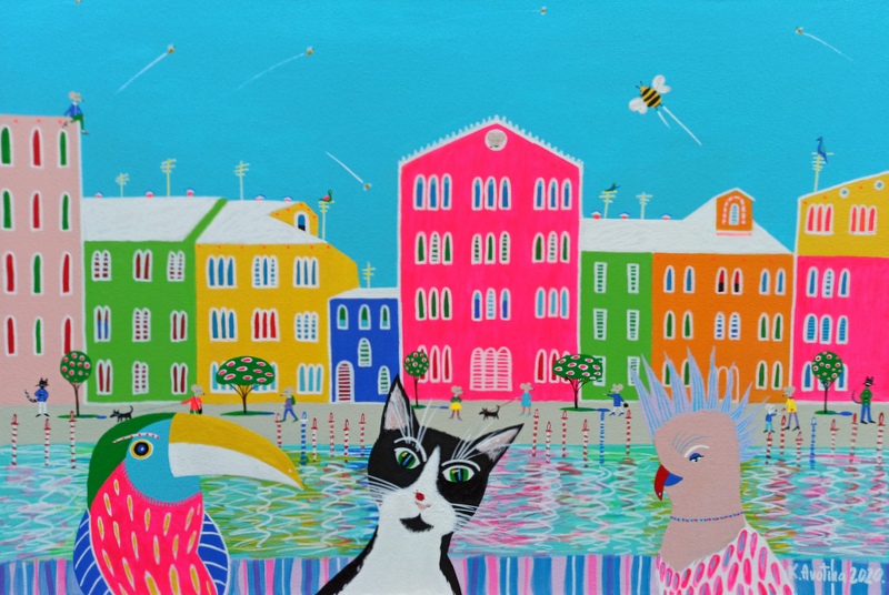 Adventures of Jimbo - "My First Trip Abroad" - Acrylic Painting