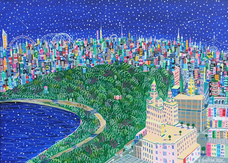 Central Park Serenity - Acrylic Painting