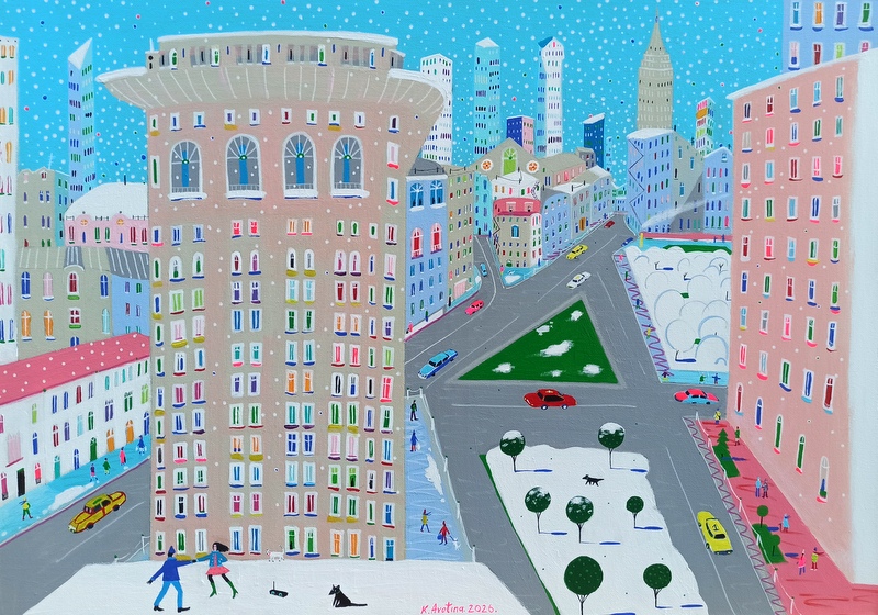 Dancing Where The Snow Can See - Acrylic  Painting
