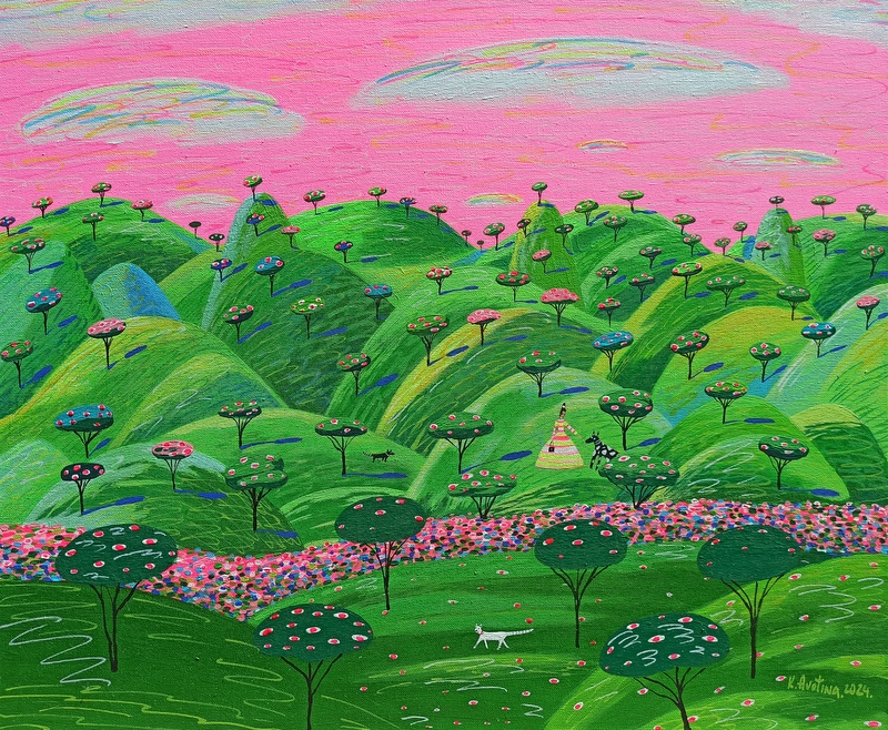 The World In Blossom - Acrylic Painting